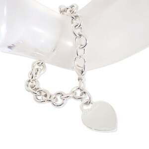 TIFFANY Authentic Silver Heart Charm Bracelet